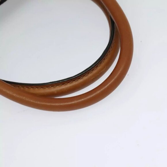 BURBERRY Hand Bag Leather 2way Dark Brown Gold Auth 114741 - Picture 8 of 16